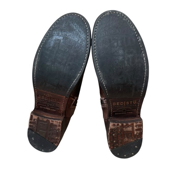 Bed Stu Manchester Boots Brown Leather Tall Equestrian Heel Lace Up Size 7.5 - Picture 8 of 11